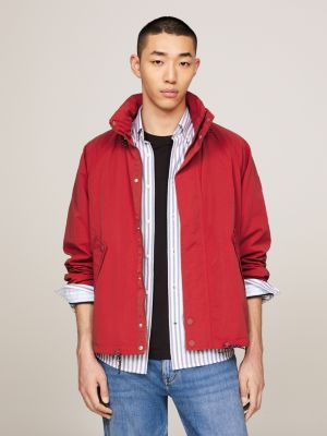 Wasserabweisende Regatta Jacke mit Logo Patch Rot Tommy Hilfiger