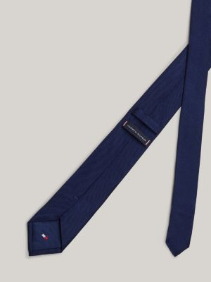 cravatta in seta tramata blu da uomini tommy hilfiger