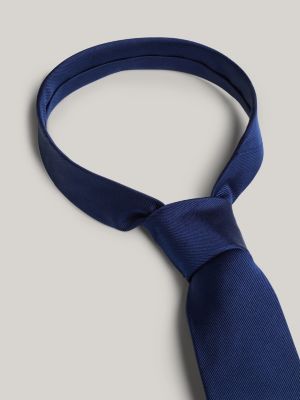 corbata de seda azul de hombres tommy hilfiger