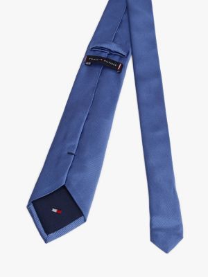 cravatta in seta tramata blu da uomini tommy hilfiger