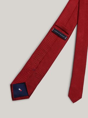 cravatta in seta tramata rosso da uomini tommy hilfiger