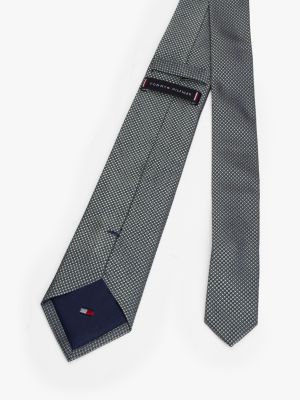 green woven silk micro dot tie for men tommy hilfiger