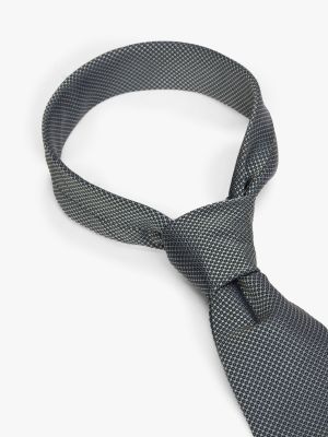 green woven silk micro dot tie for men tommy hilfiger