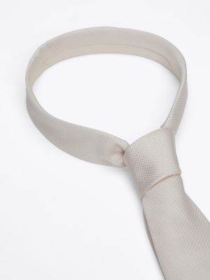 white woven silk micro dot tie for men tommy hilfiger