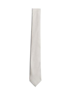 white woven silk micro dot tie for men tommy hilfiger