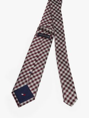 cravatta in seta a quadretti vichy rosso da uomini tommy hilfiger