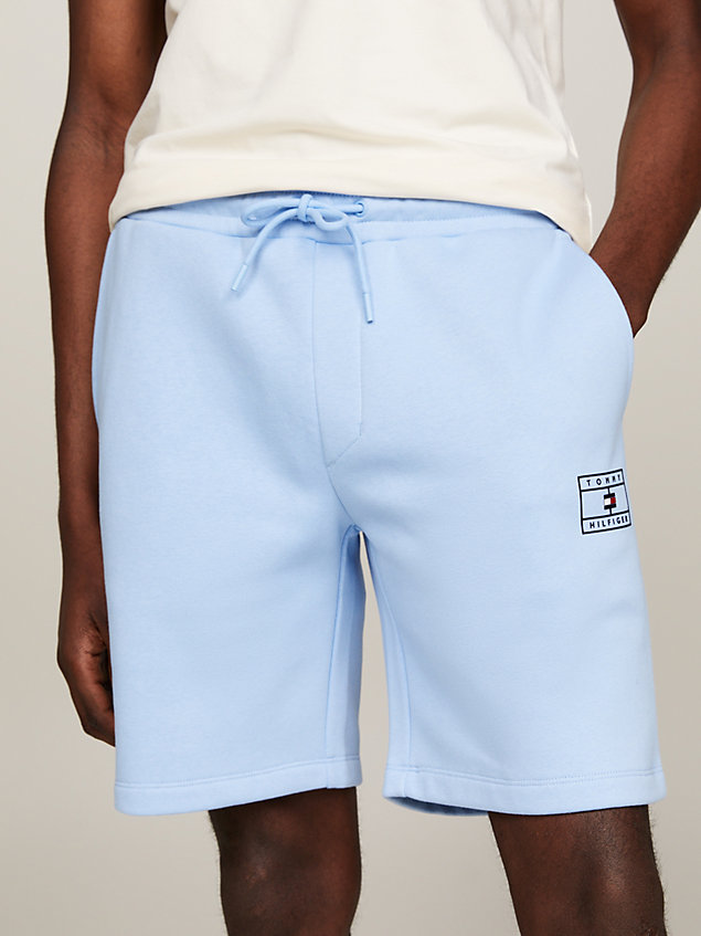 blue sweat-shorts mit tunnelzug und sport-logo für herren - tommy hilfiger