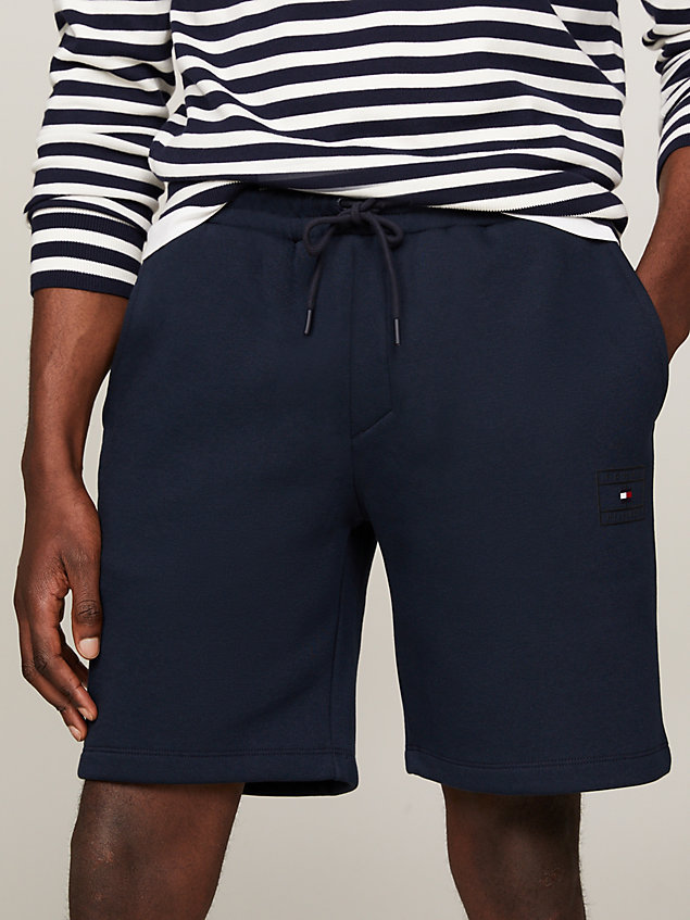 shorts sport con lacci e distintivo blue da uomini tommy hilfiger