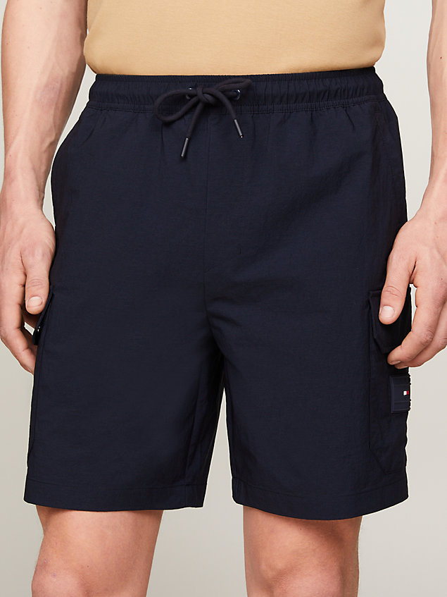 blue athleisure cargo shorts for men tommy hilfiger