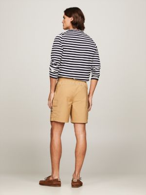 khaki sport logo cargo shorts for men tommy hilfiger