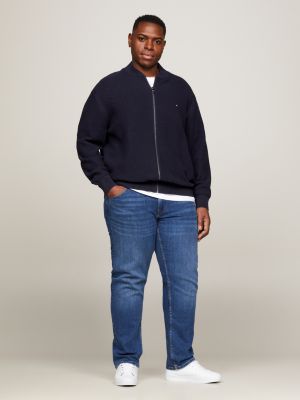 blue plus pullover mit baseball-kragen für herren - tommy hilfiger