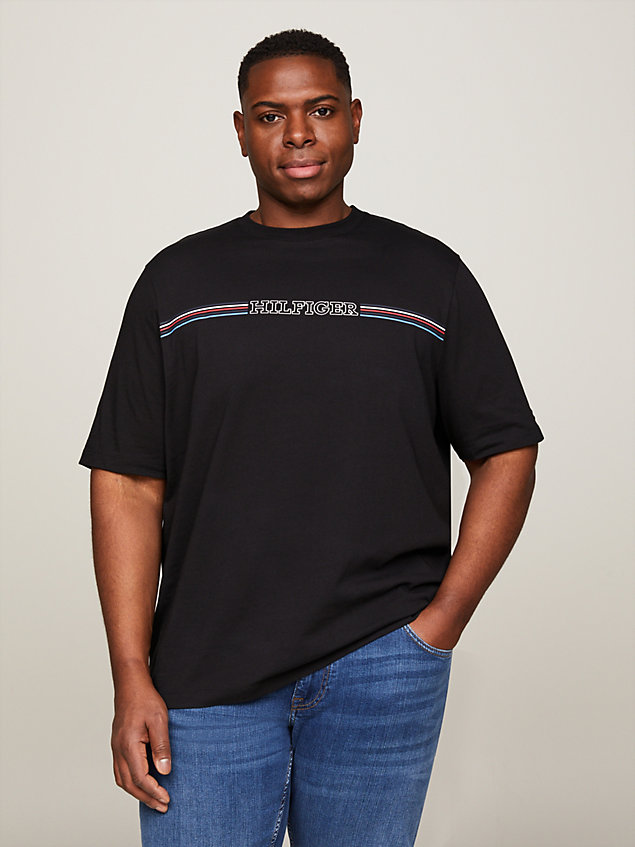 black plus regular fit t-shirt mit logo für herren - tommy hilfiger