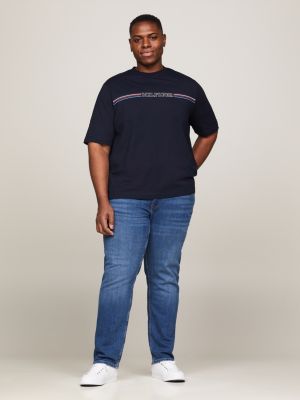 blue plus regular fit t-shirt mit logo für herren - tommy hilfiger