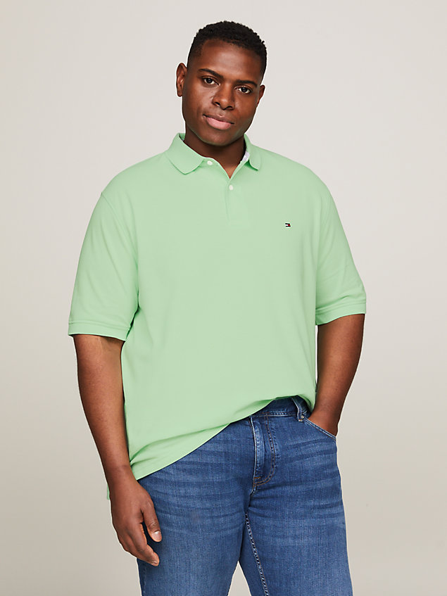 green plus 1985 collection flag embroidery regular polo for men tommy hilfiger