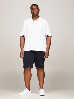 white plus slim fit poloshirt mit logo für herren - tommy hilfiger