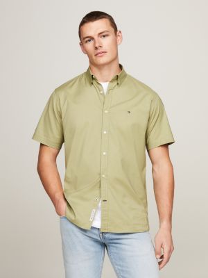 Mens yellow button on sale down shirt short sleeve