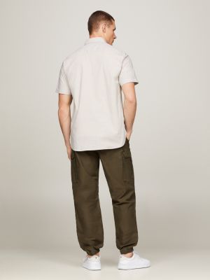 TH Flex Stripe Regular Fit Shirt Khaki Tommy Hilfiger