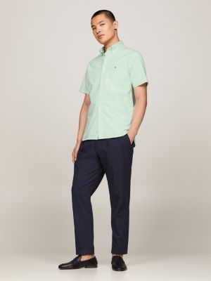 Th Flex Stripe Regular Fit Shirt Green Tommy Hilfiger