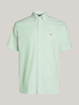 Th Flex Stripe Regular Fit Shirt Green Tommy Hilfiger