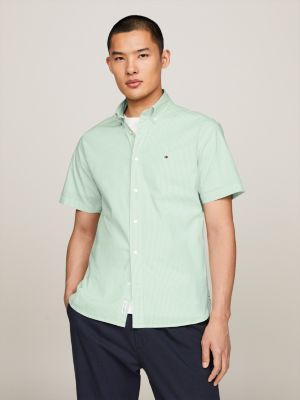 TH Flex Stripe Regular Fit Shirt | Green | Tommy Hilfiger