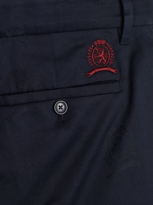 short chino jambe ample à blason brodé bleu pour hommes tommy hilfiger