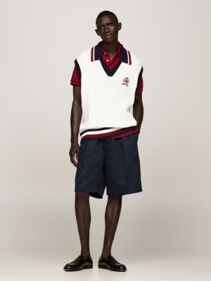 shorts chino larghi con stemma ricamato blue da uomini tommy hilfiger