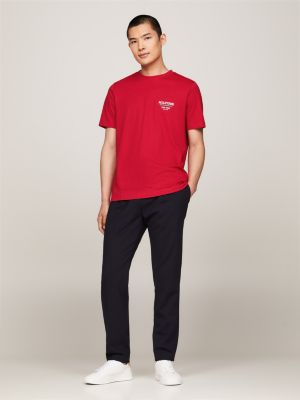 red global stripe logo t-shirt for men tommy hilfiger