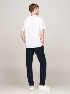 Interlock-T-Shirt mit Logo-Stickerei | Weiß | Tommy Hilfiger 