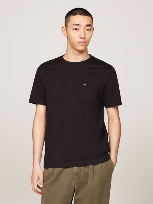 Crew Neck Patch Pocket T-Shirt | Black | Tommy Hilfiger