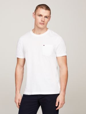 Crew Neck Patch Pocket T-Shirt | White | Tommy Hilfiger