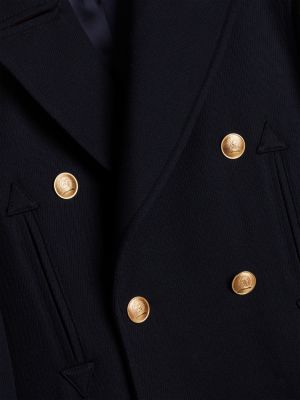 caban boxy croisé en pure laine bleu pour hommes tommy hilfiger