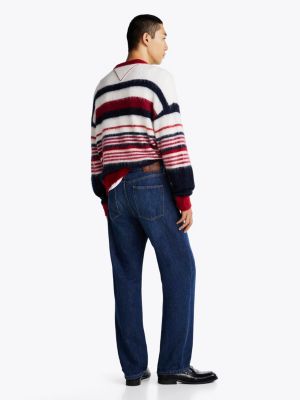 blue crest embroidery faded relaxed jeans for men tommy hilfiger