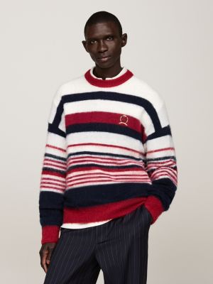 red crest relaxed jumper with alpaca for men tommy hilfiger