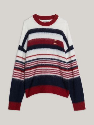 red crest relaxed jumper with alpaca for men tommy hilfiger