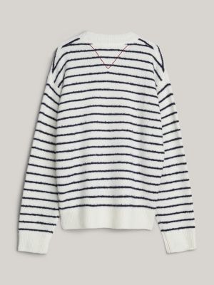 blue breton stripe crest relaxed jumper for men tommy hilfiger