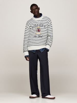 blue breton stripe crest relaxed jumper for men tommy hilfiger