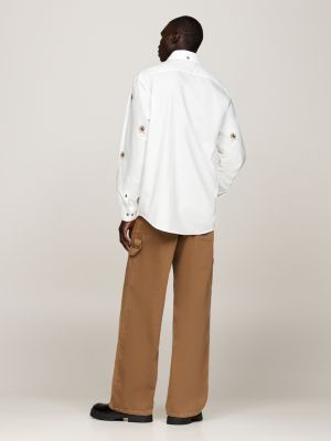white crest embroidery boxy shirt for men tommy hilfiger