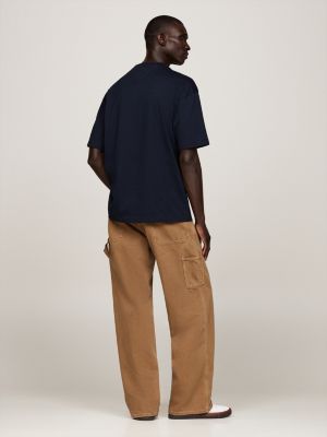blue crest embroidery chest pocket t-shirt for men tommy hilfiger
