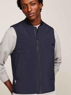 blue th warm packable windproof portland vest for men tommy hilfiger