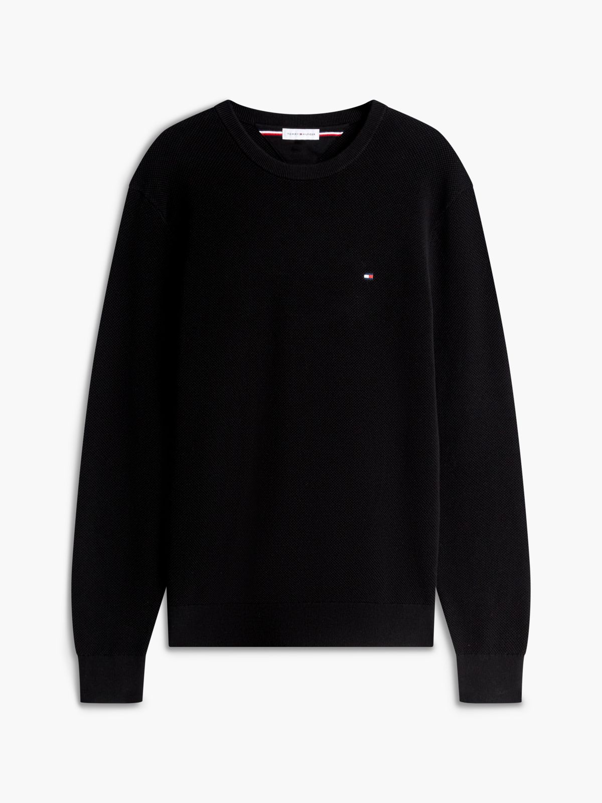Flag Embroidery Crew Neck Jumper — Black