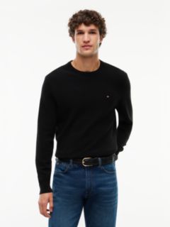 Flag Embroidery Crew Neck Jumper — Black 1