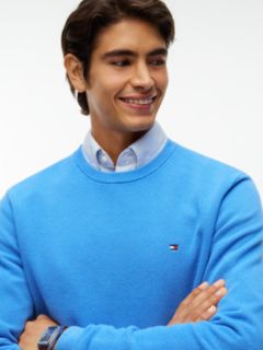 Flag Embroidery Crew Neck Jumper — Blue 3
