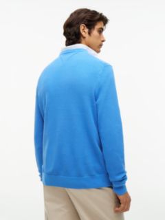 Flag Embroidery Crew Neck Jumper — Blue 4