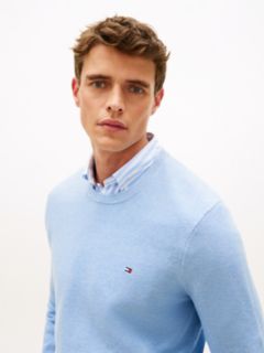 Flag Embroidery Crew Neck Jumper — Blue 2