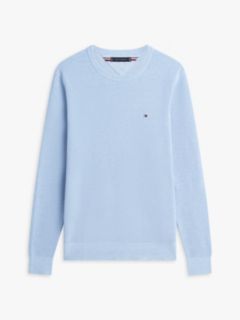 Flag Embroidery Crew Neck Jumper — Blue 5