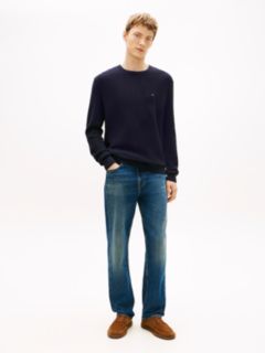 Flag Embroidery Crew Neck Jumper — Blue 3