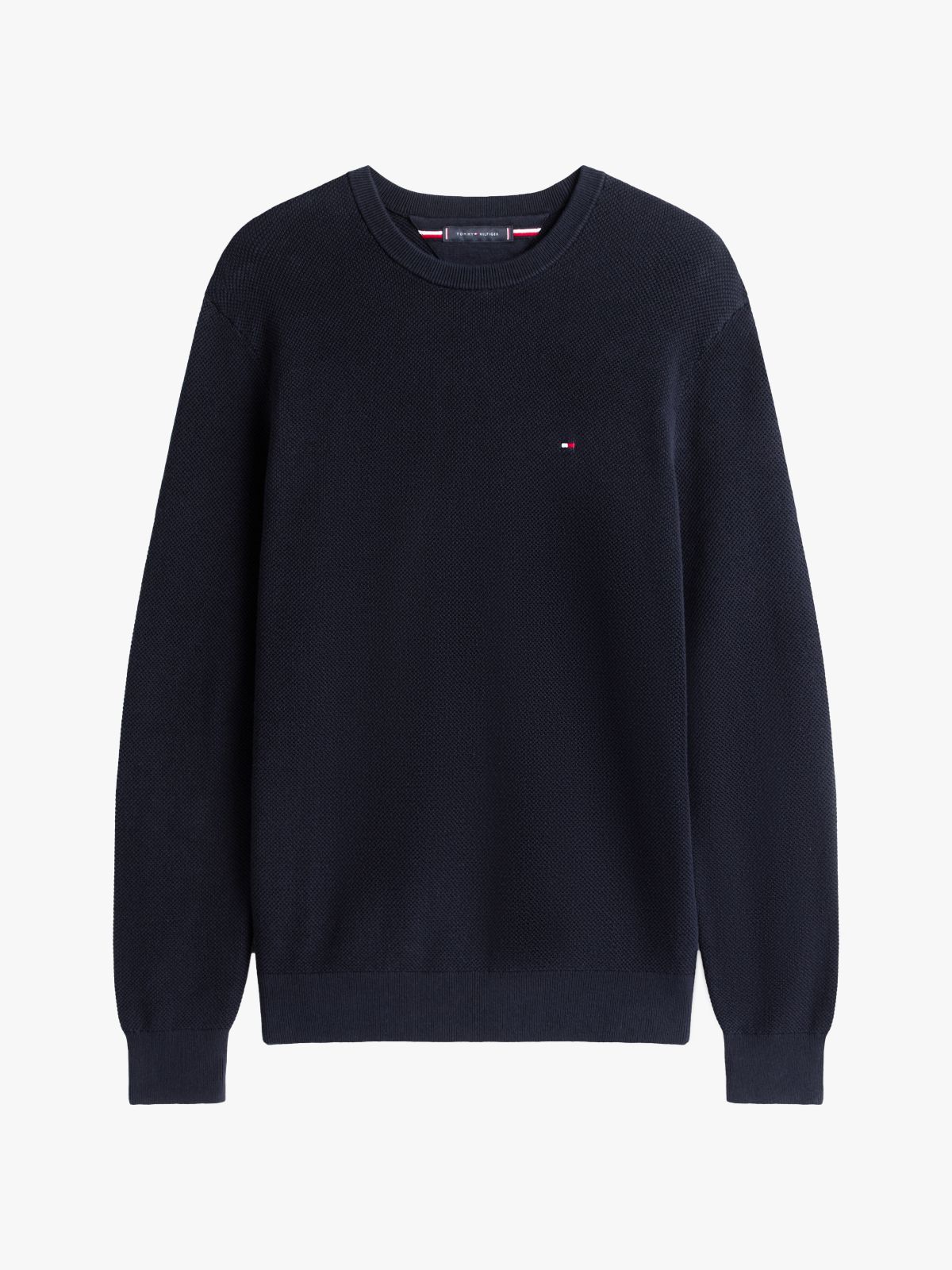Flag Embroidery Crew Neck Jumper — Blue
