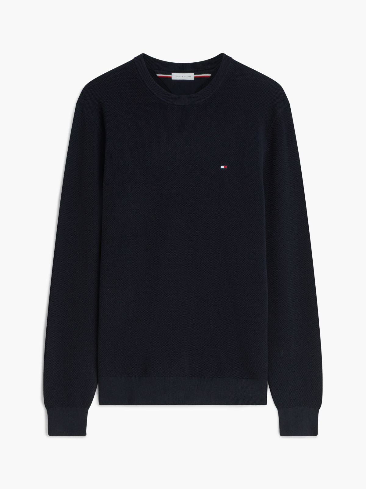 Flag Embroidery Crew Neck Jumper — Blue