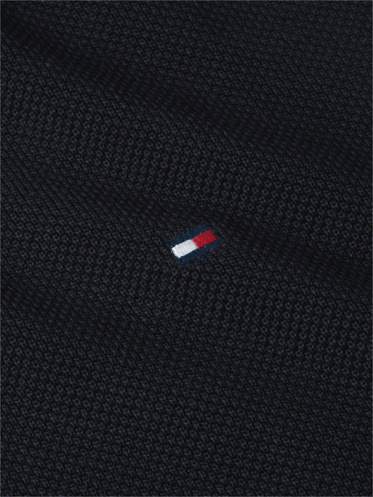 Flag Embroidery Crew Neck Jumper — Blue