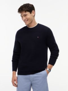 Flag Embroidery Crew Neck Jumper — Blue 1